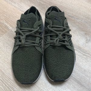 MENS PUMA ARMY GREEN “ignite” lightweight knit sneaker SIZE11.5